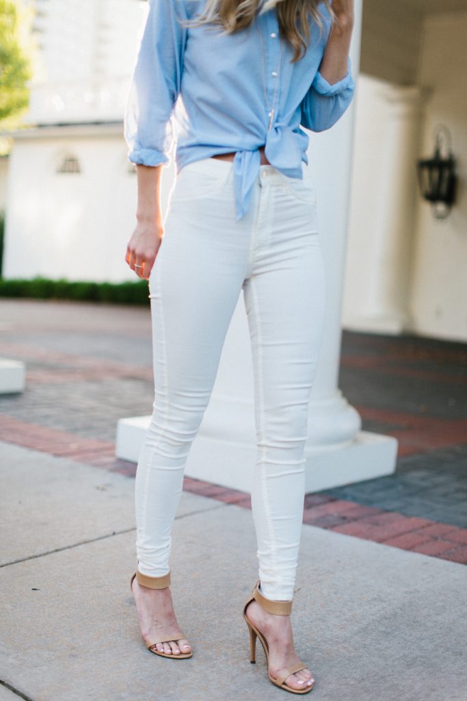 White High Waisted Denim Jeans